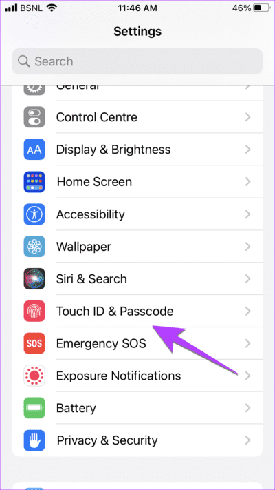 iPhone-Setting-Passcode 11 طرق لإصلاح عدم عمل التمرير لأعلى على iPhone