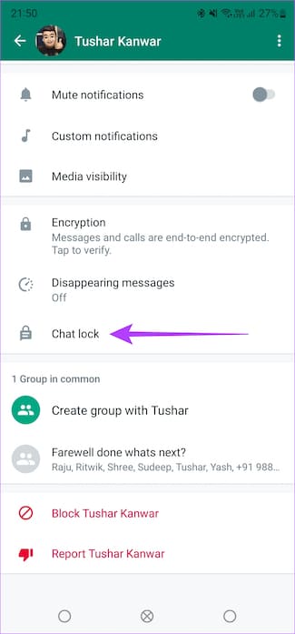 كيفية قفل دردشة WhatsApp الفردية على Android - %categories