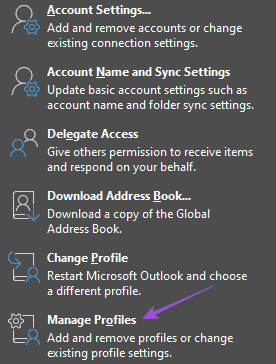 manage-profiles-outlook-windows كيفية تغيير كلمة مرور Outlook على الهاتف المحمول وسطح المكتب والويب