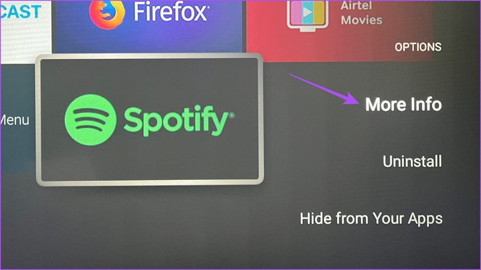 more-info-spotify-app-store-fire-tv-stick-1536x864-1 أفضل 5 إصلاحات لعدم Spotify على Amazon Fire TV Stick