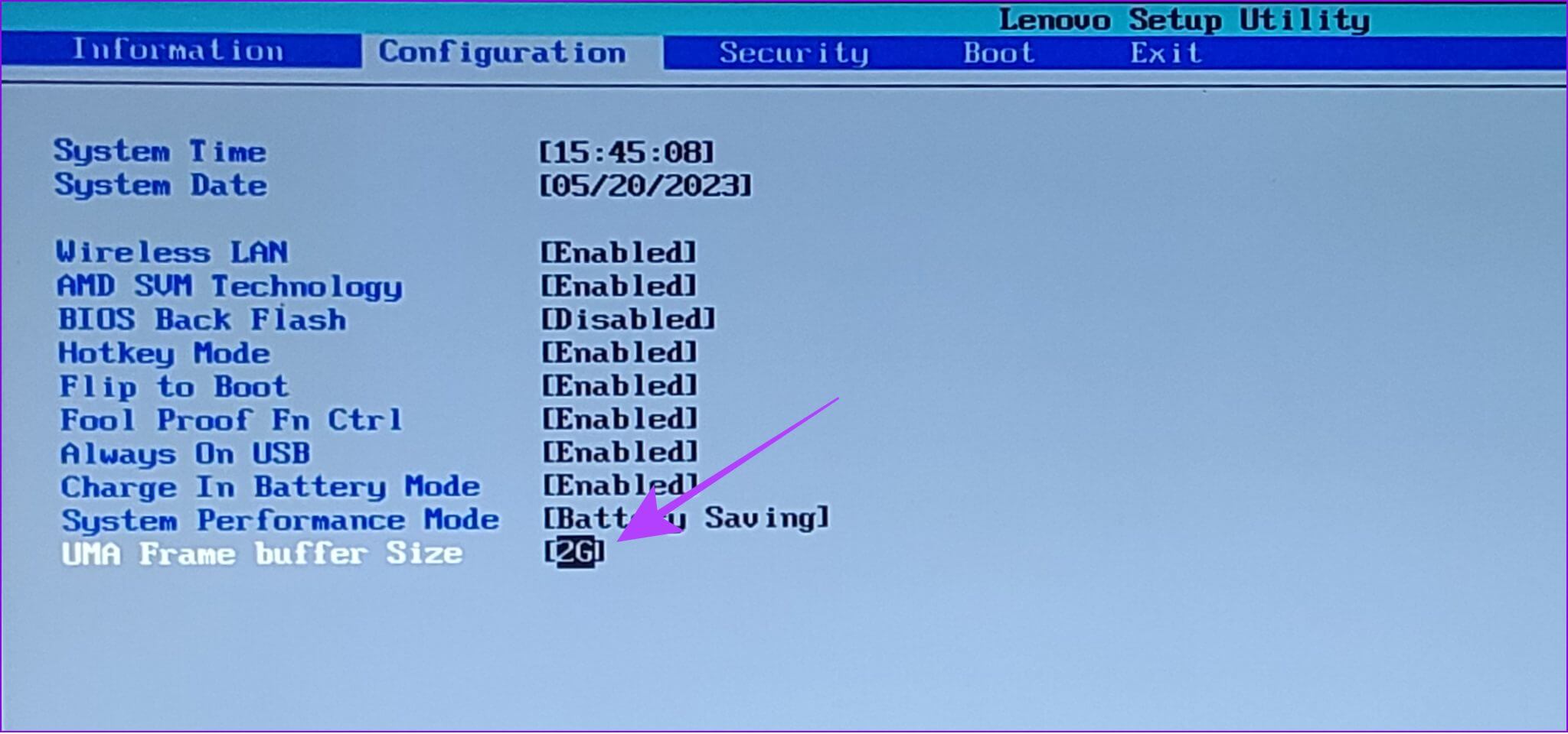 navigate-to-UMA-frame-buffer-size-2048x960-1 4 طرق لزيادة ذاكرة الوصول العشوائي للفيديو (VRAM) في Windows