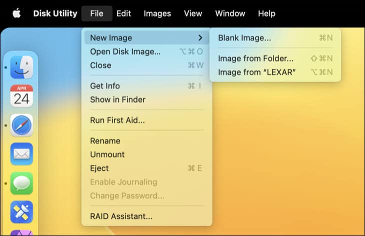 new_disk_image كيفية استخدام Disk Utility على جهاز Mac