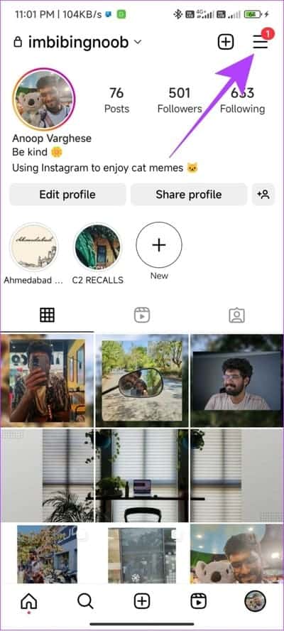open-menu-bar 9 طرق سهلة لإصلاح عدم ظهور Instagram في آخر نشاط
