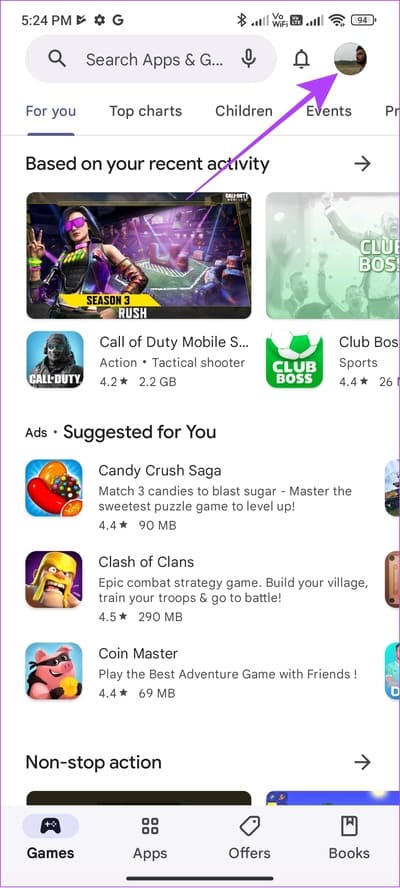open-play-store-and-search-for-your-profile 12 طريقة لإصلاح مشكلة "حدث خطأ ما" في Play Store