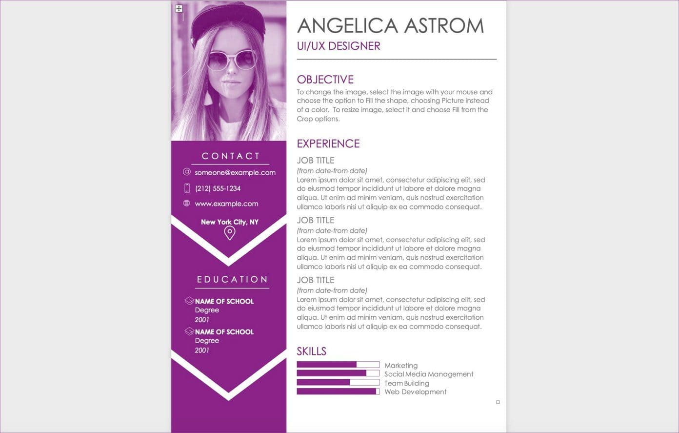 photo-resume_4d470f76dc99e18ad75087b1b8410ea9 أفضل القوالب لإنشاء سيرة ذاتية على Microsoft Word