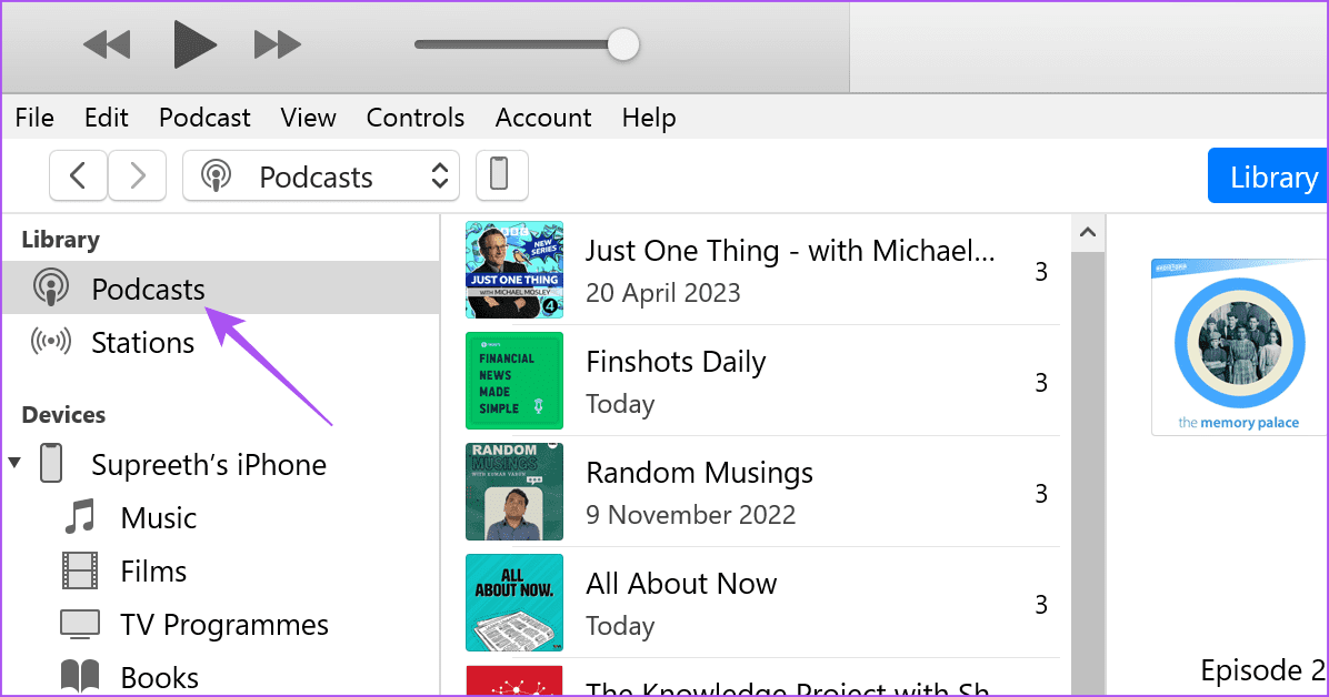 podcasts-synced-in-itunes-windows أفضل طريقتين لنقل البودكاست من iPhone إلى iTunes على جهاز كمبيوتر Windows