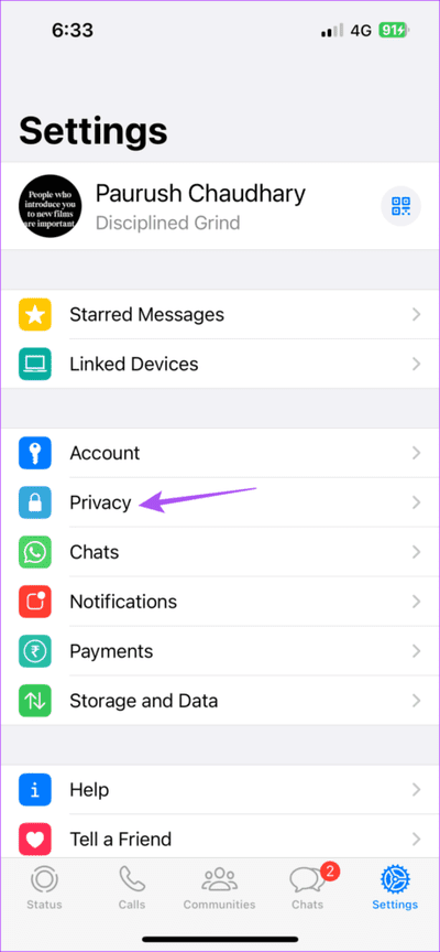 privacy-settings-whatsapp-iphone-474x1024-1 أفضل 7 إصلاحات لعدم ظهور حالة الكتابة في WhatsApp على iPhone و Android