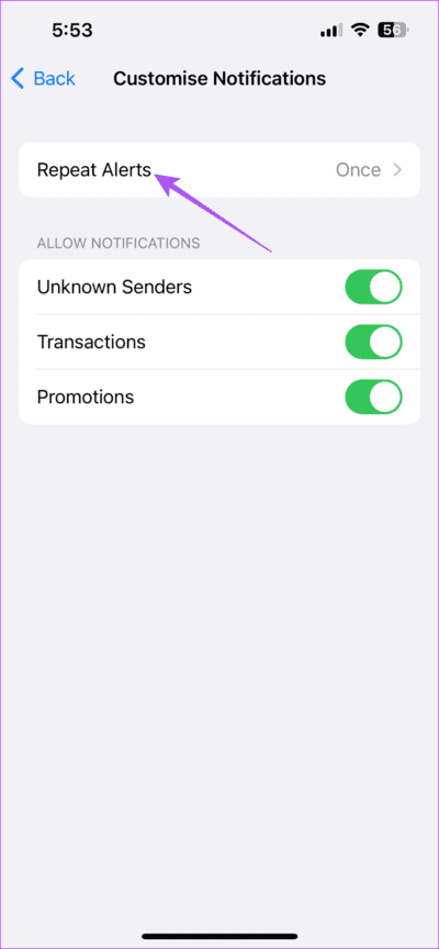 repeating-alerts-messages-iphone-711x1536-1 أفضل 6 إصلاحات لإشعارات الشارة غير الصحيحة في تطبيق Messages على iPhone
