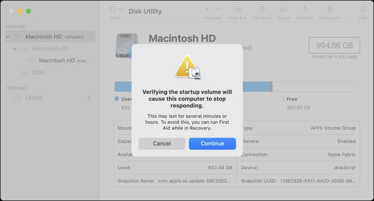 run_first_aid_startup كيفية استخدام Disk Utility على جهاز Mac