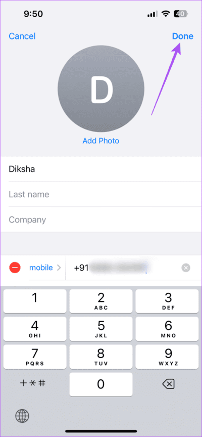 save-contact-number-iphone-711x1536-1 أفضل 9 إصلاحات لعدم ظهور أسماء جهات الاتصال في iMessage على iPhone