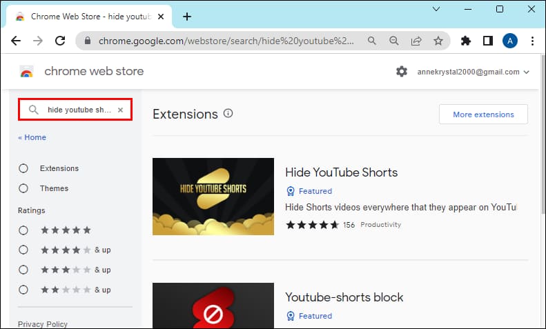 search كيفية تعطيل YouTube Shorts
