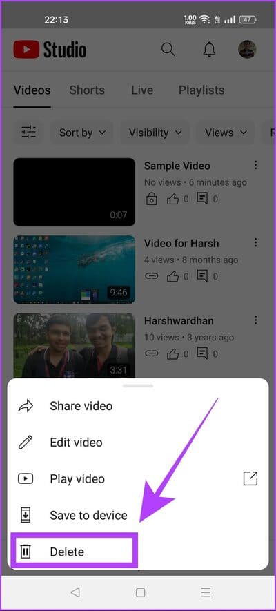 select-delete-in-yotube-studio-694x1536-1 كيفية حذف مقاطع الفيديو على YouTube: دليل خطوة بخطوة
