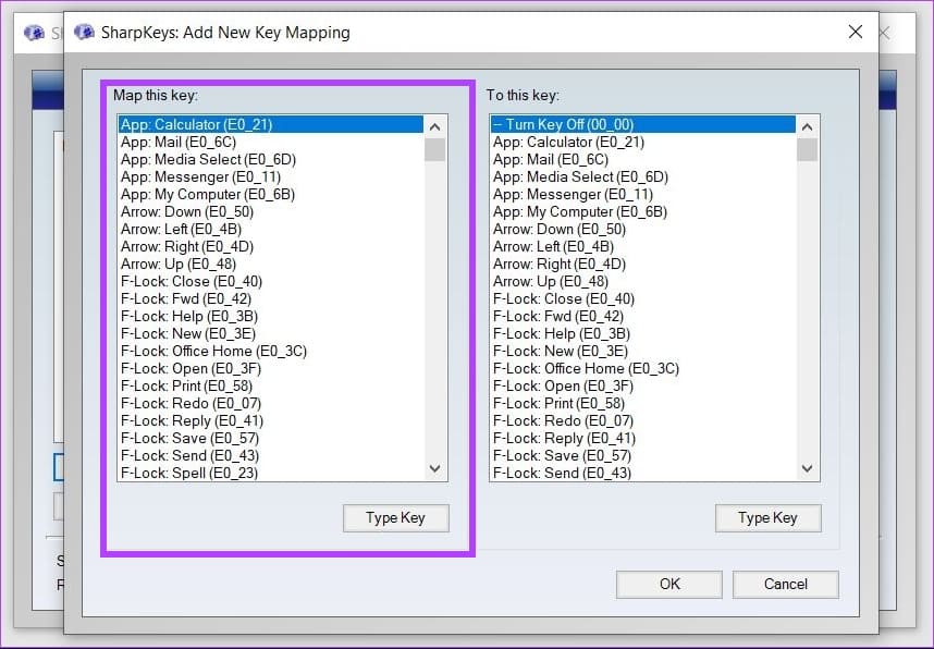select-key-you-want-to-remap طريقتان لإعادة تعيين مفاتيح لوحة المفاتيح في Windows 11