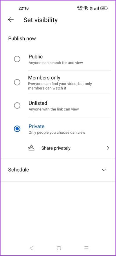 select-private-6-694x1536-1 كيفية حذف مقاطع الفيديو على YouTube: دليل خطوة بخطوة