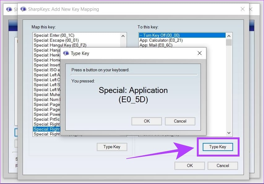 select-remapped-key-in-sharpkeys طريقتان لإعادة تعيين مفاتيح لوحة المفاتيح في Windows 11