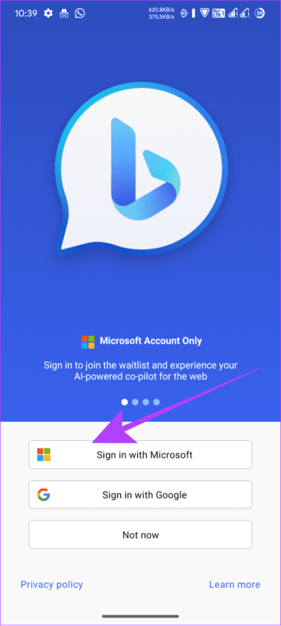 sign-in-with-microsoft-461x1024-1 كيفية الحصول على ChatGPT و Bing Chat على هواتف Android
