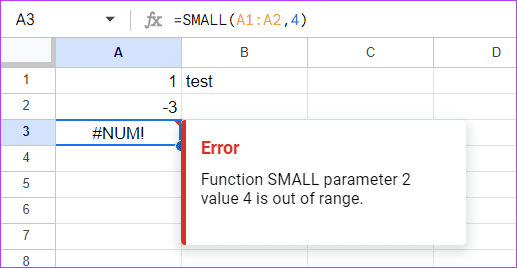 small-and-large-numerror استكشاف أخطاء تحليل الصيغة في Google Sheets وإصلاحها