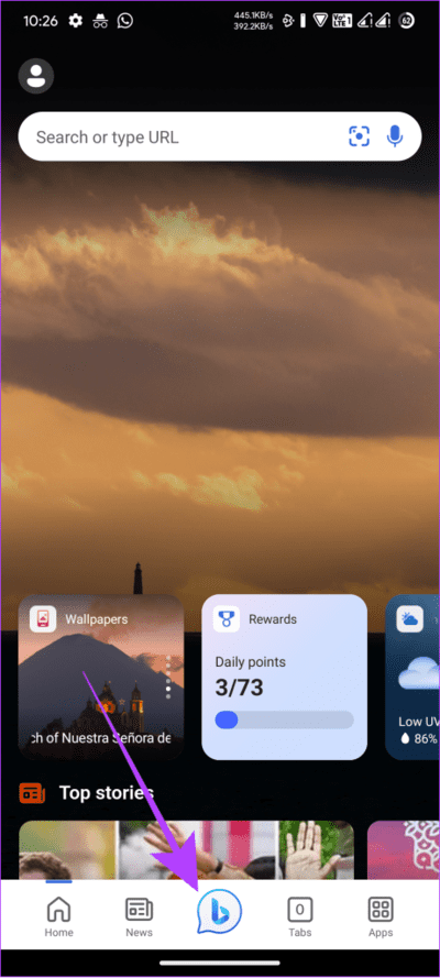 tap-bing-to-access-461x1024-1 كيفية الحصول على ChatGPT و Bing Chat على هواتف Android