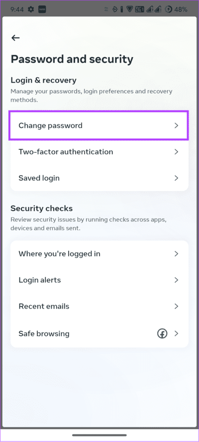 tap-change-password-on-Instagram كيفية تغيير كلمة مرور Instagram على Android و iPhone وسطح المكتب