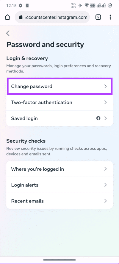 tap-change-passwords كيفية تغيير كلمة مرور Instagram على Android و iPhone وسطح المكتب
