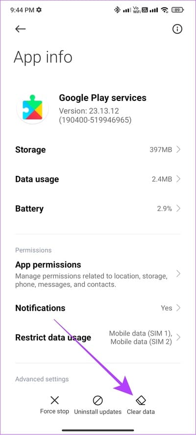 tap-clear-data 12 طريقة لإصلاح مشكلة "حدث خطأ ما" في Play Store