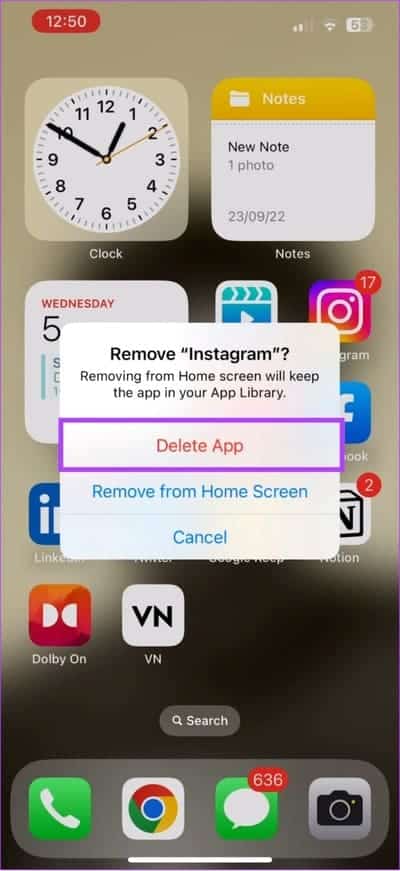 tap-delete-app-1 9 طرق سهلة لإصلاح عدم ظهور Instagram في آخر نشاط