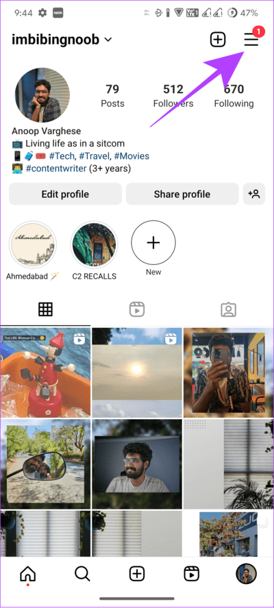 tap-hamburger-menu-1 كيفية تغيير كلمة مرور Instagram على Android و iPhone وسطح المكتب