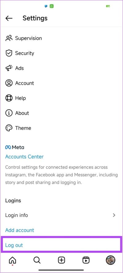 tap-log-out-1 9 طرق سهلة لإصلاح عدم ظهور Instagram في آخر نشاط