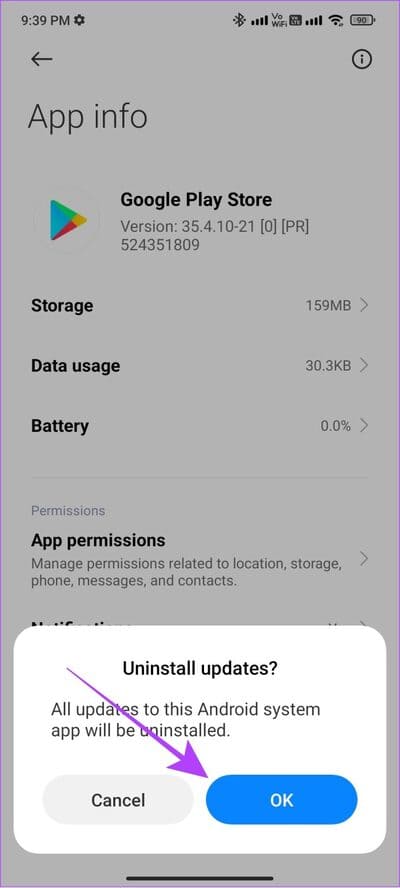 tap-ok-to-uninstall-updates-692x1536-1 12 طريقة لإصلاح مشكلة "حدث خطأ ما" في Play Store