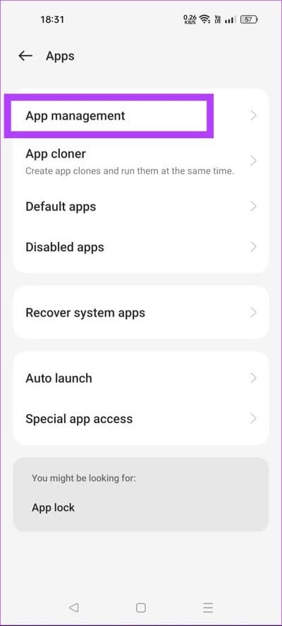 tap-on-app-management-461x1024-1 كيفية إيقاف تشغيل شاشة القفل الديناميكي (أو GLANCE ) على Android