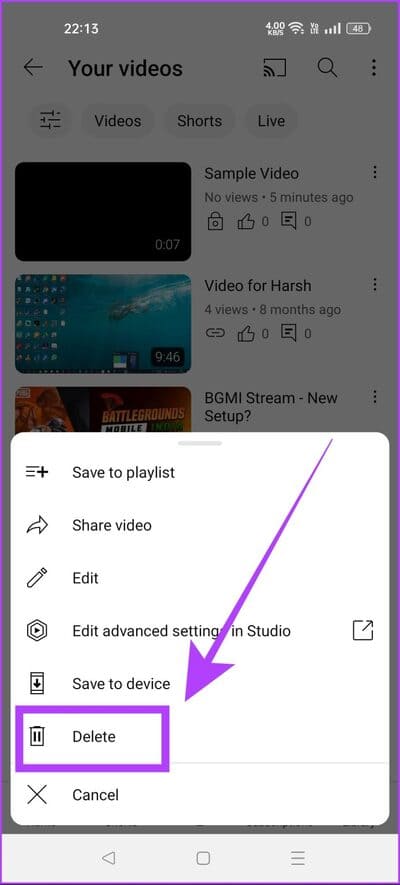 tap-on-delete-8-694x1536-1 كيفية حذف مقاطع الفيديو على YouTube: دليل خطوة بخطوة