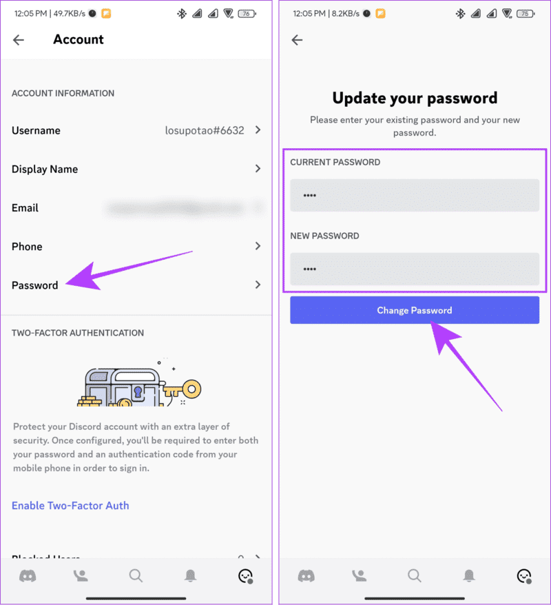 tap-password-and-tap-change-password-1867x2048-1 نسيت كلمة المرور الخاصة بك على Discord:إليك 4 طرق لتغييرها أو إعادة تعيينها
