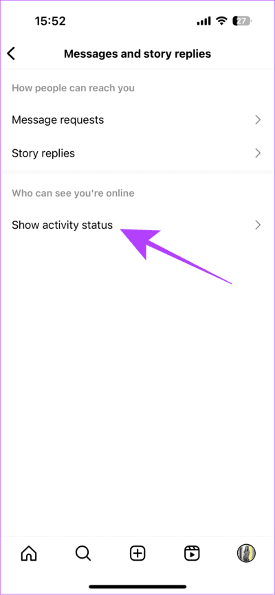 tap-show-activity-status 9 طرق سهلة لإصلاح عدم ظهور Instagram في آخر نشاط