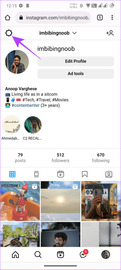 tap-the-gear-icon-692x1536-1 كيفية تغيير كلمة مرور Instagram على Android و iPhone وسطح المكتب