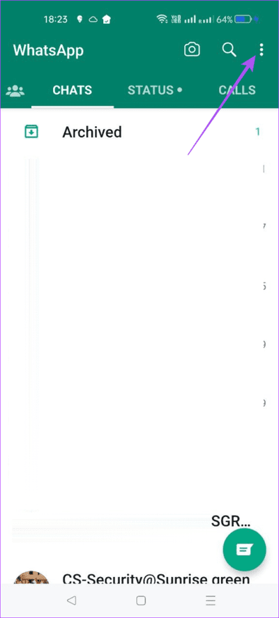 three-dots-whatsapp-android-462x1024-1 أفضل 7 إصلاحات لعدم ظهور حالة الكتابة في WhatsApp على iPhone و Android