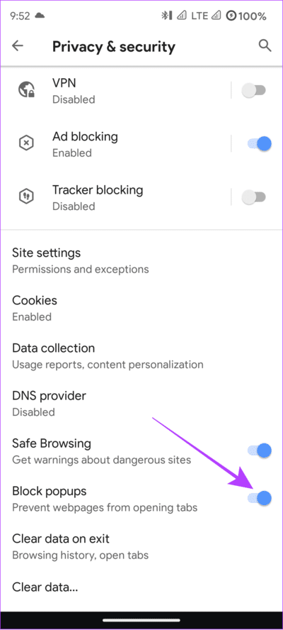 toggle-on-block-popups كيفية السماح بالنوافذ المنبثقة وعمليات إعادة التوجيه أو حظرها على Opera
