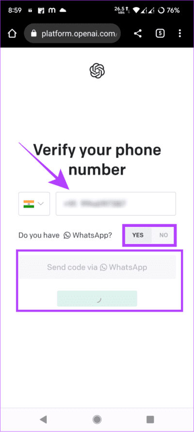 verify-your-phone-number-461x1024-1 كيفية الحصول على ChatGPT و Bing Chat على هواتف Android