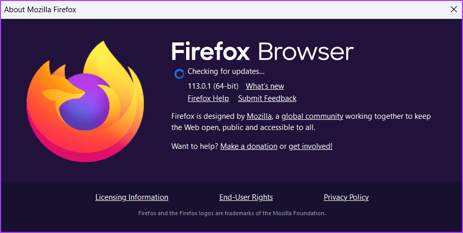 About-Firefox-option أفضل 5 طرق لإصلاح عدم عمل المدقق الإملائي لـ Mozilla Firefox في Windows 11