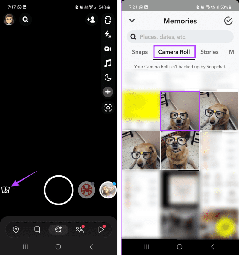 Add-Camera-Roll-Photos-to-Snapchat-Story-1-1 كيفية إضافة صور ألبوم الكاميرا إلى قصة Snapchat