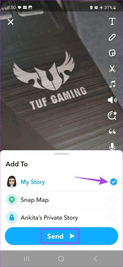 Add-Camera-Roll-Photos-to-Snapchat-Story-14 كيفية إضافة صور ألبوم الكاميرا إلى قصة Snapchat