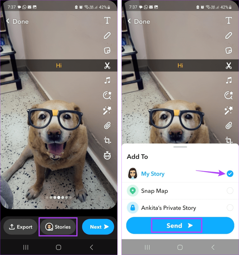 Add-Camera-Roll-Photos-to-Snapchat-Story-5 كيفية إضافة صور ألبوم الكاميرا إلى قصة Snapchat
