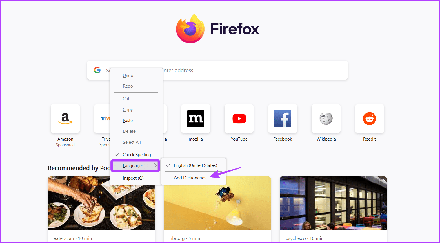 Add-Dictionaries أفضل 5 طرق لإصلاح عدم عمل المدقق الإملائي لـ Mozilla Firefox في Windows 11