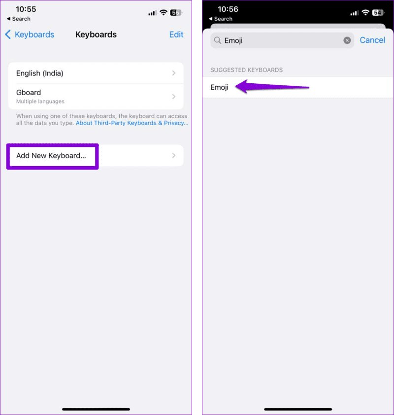Add-Emoji-Keyboard-on-Your-iPhone أفضل 8 طرق لإصلاح عدم عمل لوحة مفاتيح Emoji التنبؤية على iPhone