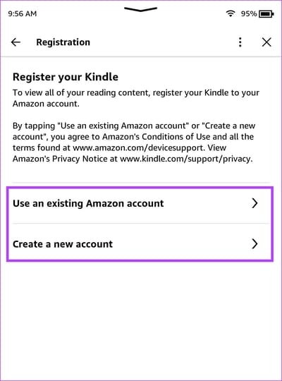 Add-New-Account كيفية تغيير حساب Amazon على Kindle