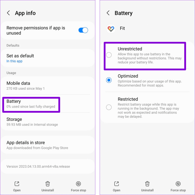 Allow-Google-Fit-to-Run-in-the-Background-1 أفضل 7 طرق لإصلاح عدم تتبع تطبيق Google Fit للخطوات على Android