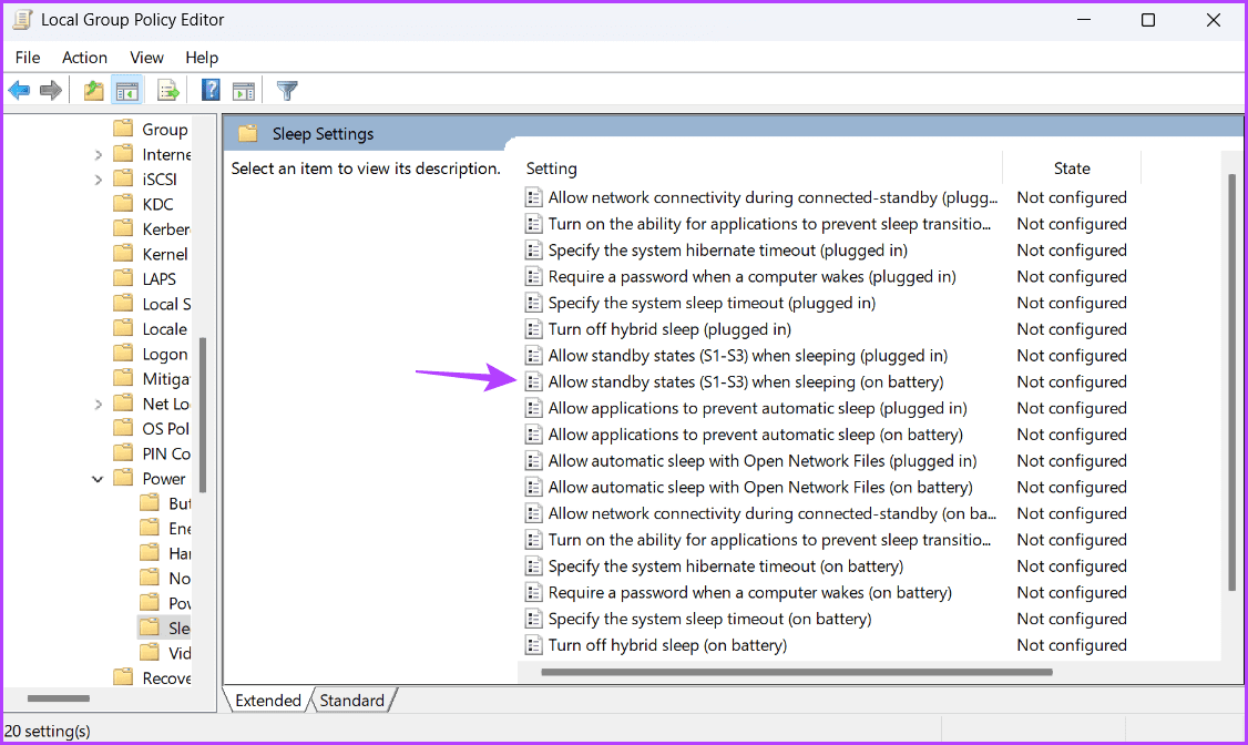 Allow-standby-states-S1-S3-when-sleeping-on-battery 4 أفضل الطرق لتعطيل وضع السكون في Windows 11
