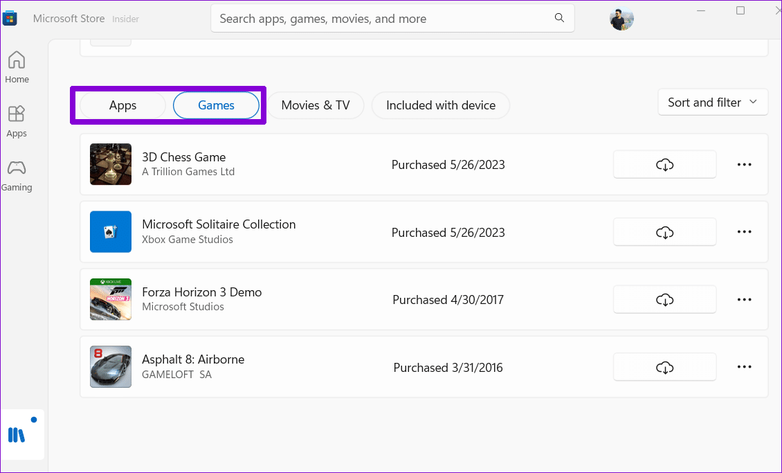 App-Purchases-in-MS-Store أفضل 6 إصلاحات لعدم عرض Microsoft Store التطبيقات المشتراة على Windows