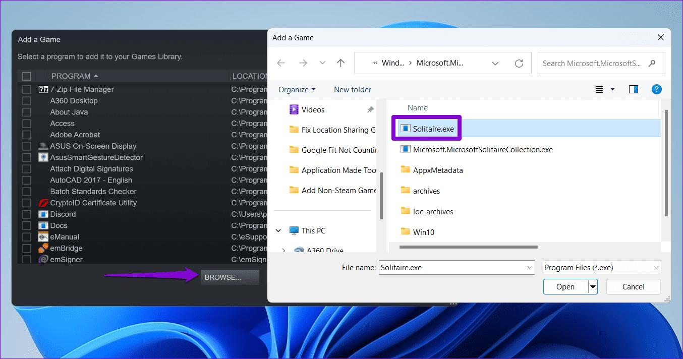 Browse-Programs-Steam كيفية إضافة أو إزالة ألعاب غير Steam إلى مكتبة Steam