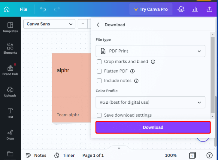 Canva-How-to-Print-for-Free-8 كيفية الطباعة مجانًا في Canva