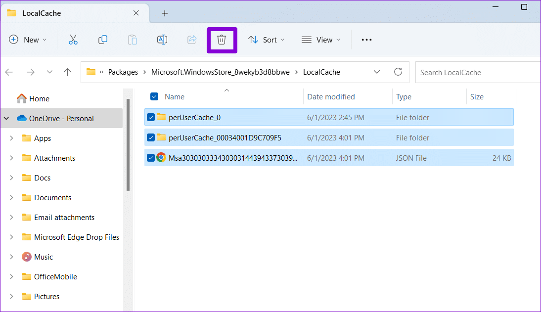 Clear-Microsoft-Store-Local-Cache أفضل 6 إصلاحات لعدم عرض Microsoft Store التطبيقات المشتراة على Windows